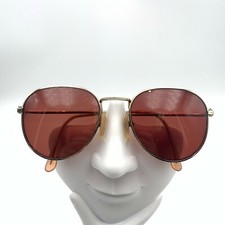 Vintage Swank Harvard 922 Gold Metal Oval Sunglasses Italy FRAMES ONLY