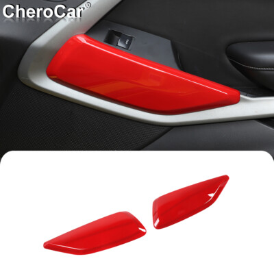 Red V-Shape Door Panel Trim Covers For Chevrolet Camaro 2016+ – Interior Stickers, 2 Pcs, SHINEKA