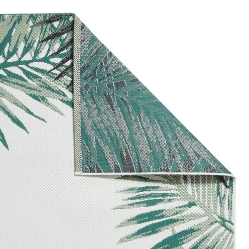 INDOOR OUTDOOR MIAMI 19435 PATIO RUG 120X170 160X230 GARDEN BEIGE GREEN PALM - Picture 3 of 6