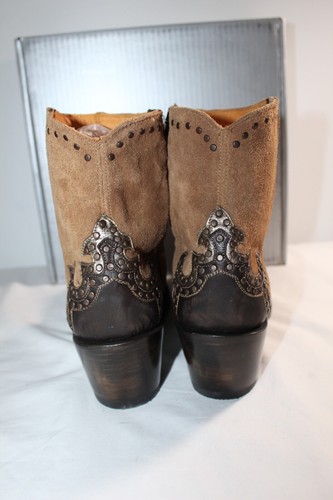 NWB Old Gringo Clarita Studded Bootie Western Cowboy Chocolate Gold Boots 10 - Picture 4 of 8