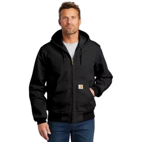 Carhartt Mens 0J0131-M Firm Duck Thermal-Lined Active Loose Fit Jacket Black New - Picture 2 of 8