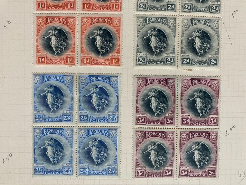 JUEGO DE BLOQUES VICTORIA BARBADOS 1920 SCOTT 140-145 Foto 3 de 4