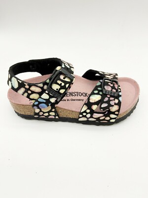 Birkenstock Black Colorful Rio Kids Magic Stone Sandals Narrow Fit