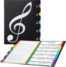 Sheet Music Folder, 20 Sheets 40 Pages Music Sheet File Paper Storage Folder A4