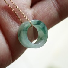 Certified Natural Grade A Untreated Icy Green Jadeite Jade Pendant P1155