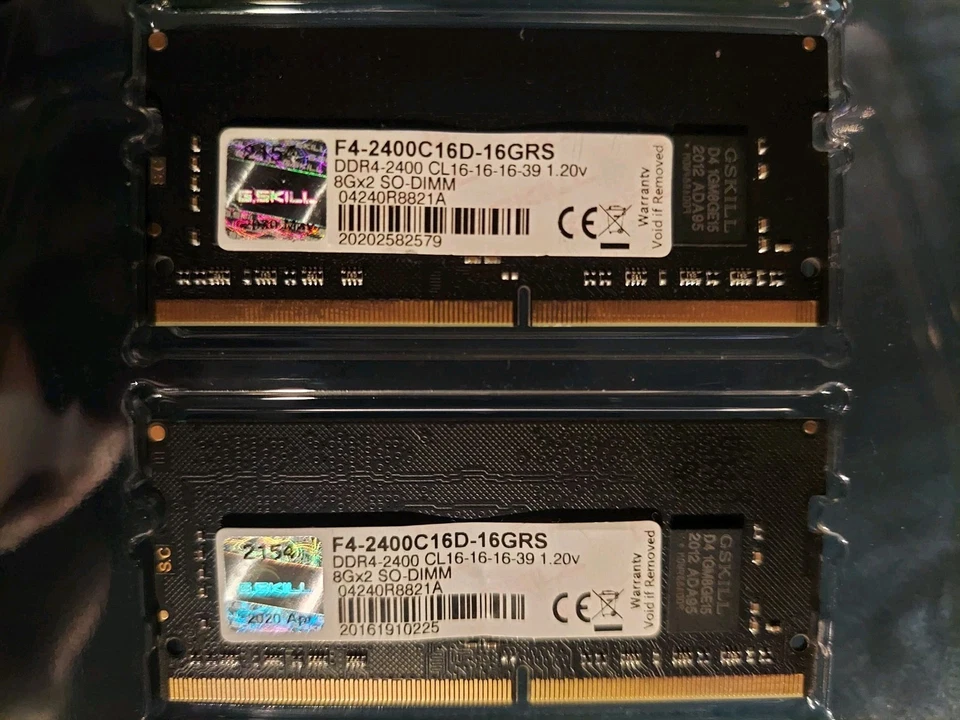 Tested GOOD Laptop GSkill 2x8GB 16GB DDR4 2400 F42400C16D Memory RAM SODIMM NUC - Image 2 of 2