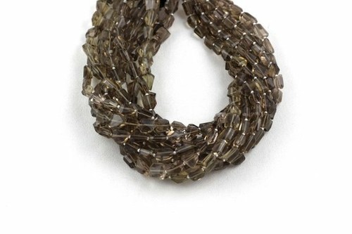 14"Long Strand Natural Smoky Quartz Gemstone Faceted Nugget Shape Making Jewelry - Picture 3 of 3