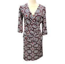 Tracy Negoshian Faux Wrap Geo Print Dress Sz Small