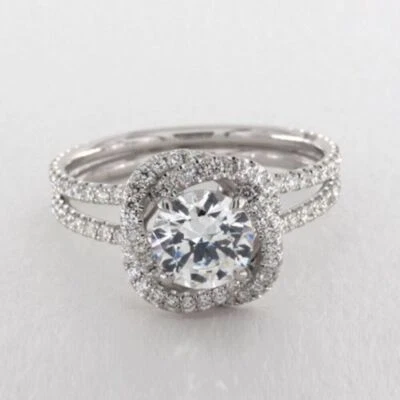 Diamantring Verlobung Rundschliff IGI GIA Lab Created 18K Weißgold 1,15 Karat - Bild 1 von 4