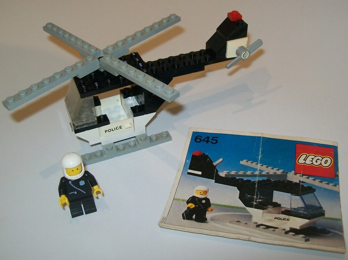 Vintage LEGO Town Police Helicopter kit 645 1979 c w instructions no box