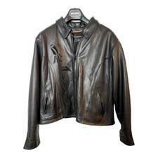 Unik Genuine Leather Motorcycle Jacket 3xl Plus Size Biker Rider Laser Cut