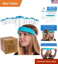 Salon World Safety 200 Face Shields 20 Packs of 10 - Ultra Clear Protective F...