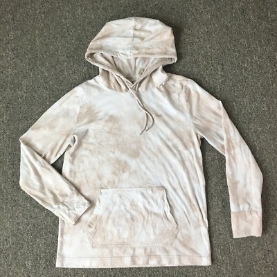 Hollister Sweater Womens XS Beige Tie Dye Hoodie Sweatshirt Pullover 100%  Cotton