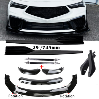 For Acura Integra Gloss Black Front Bumper Lip Spoiler Side Skirt Body Kits