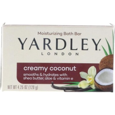 Yardley London Moisturizing Bath Bar Creamy Coconut 4oz.