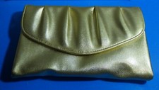 vintage Avon polished gold evening bag original box paper 9.5X5.75X1.25 70s
