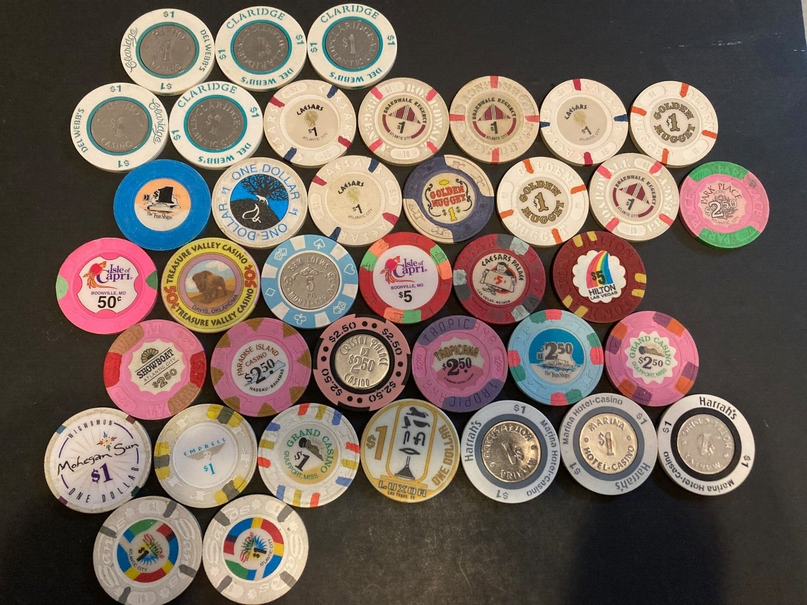 Casino Chips Collectibles Lot (38 Chips Early Atlantic City + Other locations) eBay