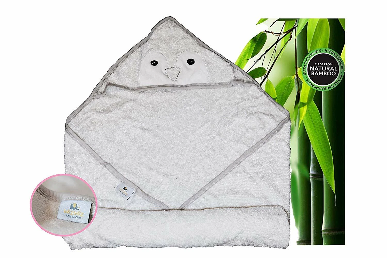 Soft Baby PENQUIN ELEPHANT KOALA Hooded Towel 100% Organic Bamboo for Bathtime