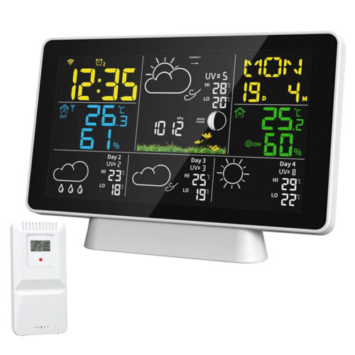 Wireless Weather Station Indoor Outdoor Thermometer Hygrometer Atomic Clock J0Z2 - Picture 1 of 11