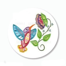 48 HUMMINGBIRD ENVELOPE SEALS PARTY LABELS SCRAPBOOK STICKERS 1.2" ROUND