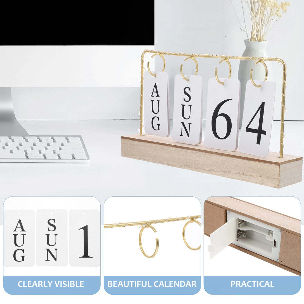 1PC Calendar Block Rustic Vintage Wood Easel Calendar Countdown Calendar |  eBay
