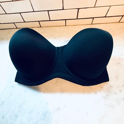 Wacoal Strapless Bra Smooth Underwire Black Comfortable US 36H