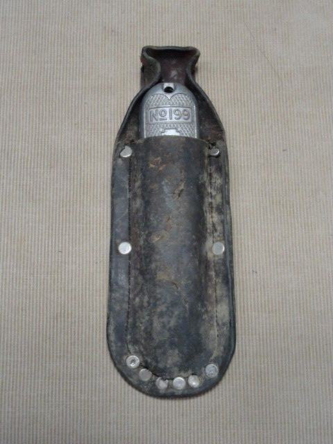 Vtg Stanley No 199 Fixed Blade Utility Knife Box Cutter USA Aluminum w/ Sheath