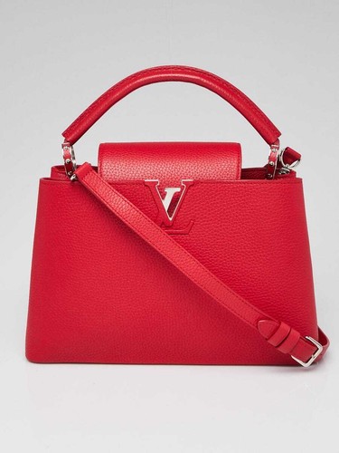 Louis Vuitton Rubis Taurillon Leather Capucines PM Bag
