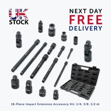 18-Piece Impact Drive Extension Set 1/4 3/8 1/2" Universal Joints Tool Kit