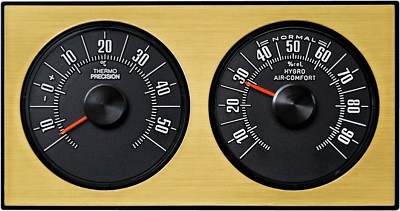 HR-IMOTION History Hygrometer Thermometer GOLD zum aufhängen aufstellen