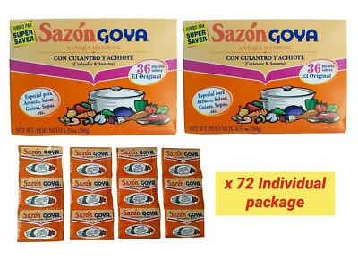 (2 PKs of 36) GOYA SEASONING With CIRIANDER & ANNATTO A Unique Seasoning