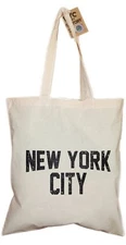 NYC Tote Bag Distressed New York City 100% Cotton Canvas Screenprinted