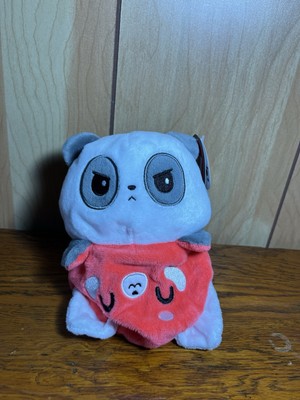 Teeturtle Reversible Panda Bear Plushie Grey/Red Toy, Mini 2 in 1 Plush! New!