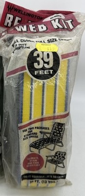 (1) Lawn Chair Re-Web Kit Webbing 2 3/16'' Wide 39' Long Arden Yellow Blue White