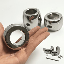 3-sizes Stainless Steel Ball Stretcher Rings Screw Lockable Enhancer Male