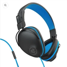 Jlab Jbuddies Pro Folding Over-ear Wired Kids Wired Headphone - Black/Blue - NEW