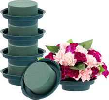 Flower Arrangements Supplies Wet Floral Foam round - 6-Pack 4.7 X 2 in round Gre
