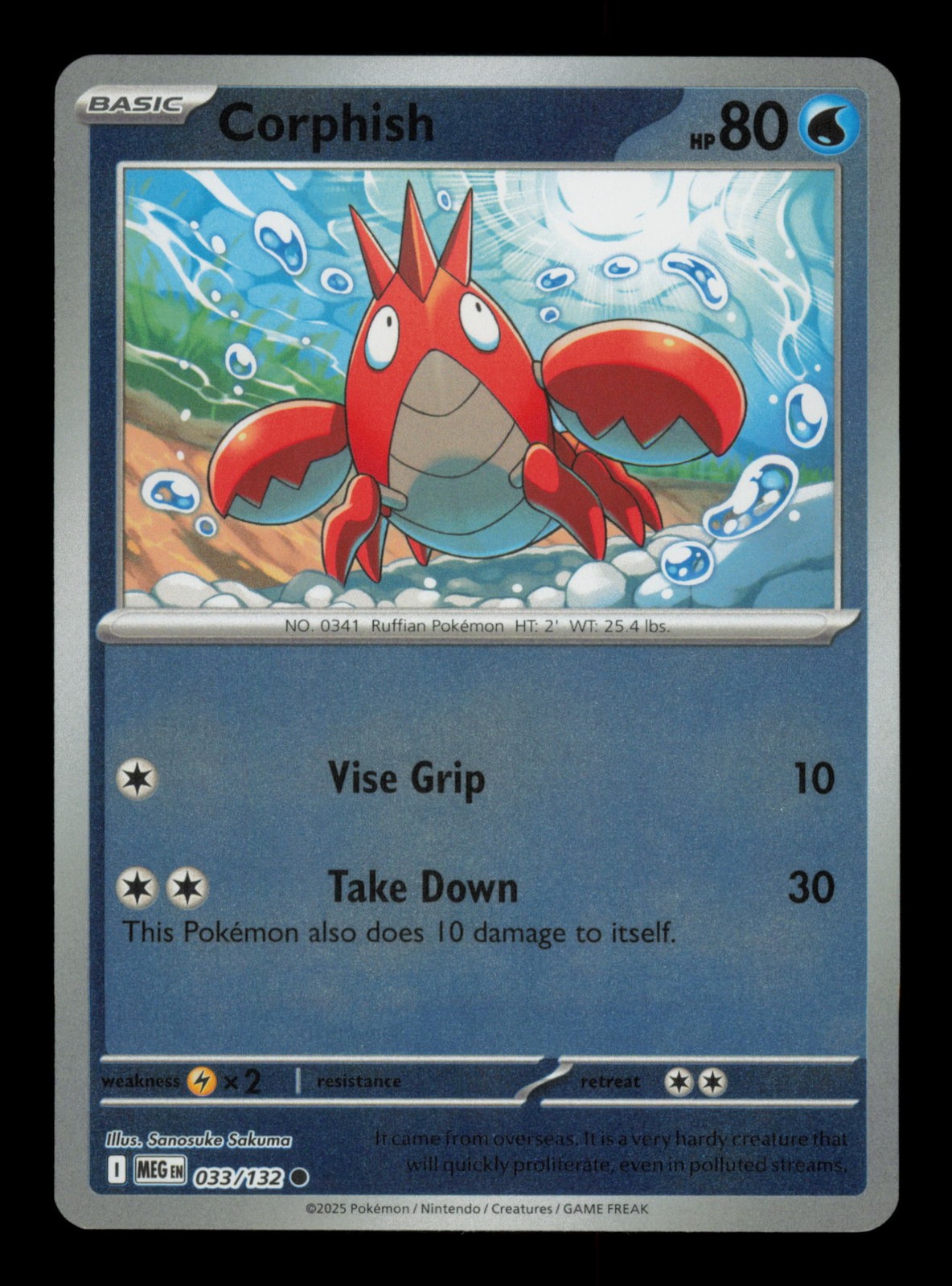 Corphish Common ME01: Mega Evolution 033/132 Reverse Holo NM