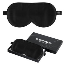 Sleep Mask Eye Cover, 100 22 Momme Mulberry Silk Eyemask for Sleeping Blacko...