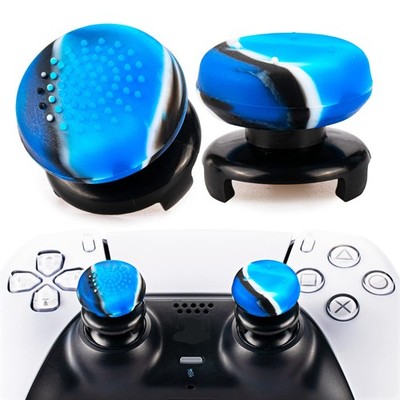 FPS Thumbstick Extender & 3D Texture Rubber Silicone Grip Cover 2 Sets for PS...