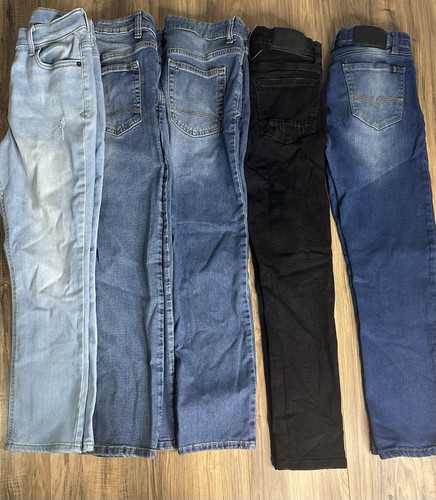 Lot Of 5 Boys Skinny Jeans Size 14 Mixed Brands & Colors