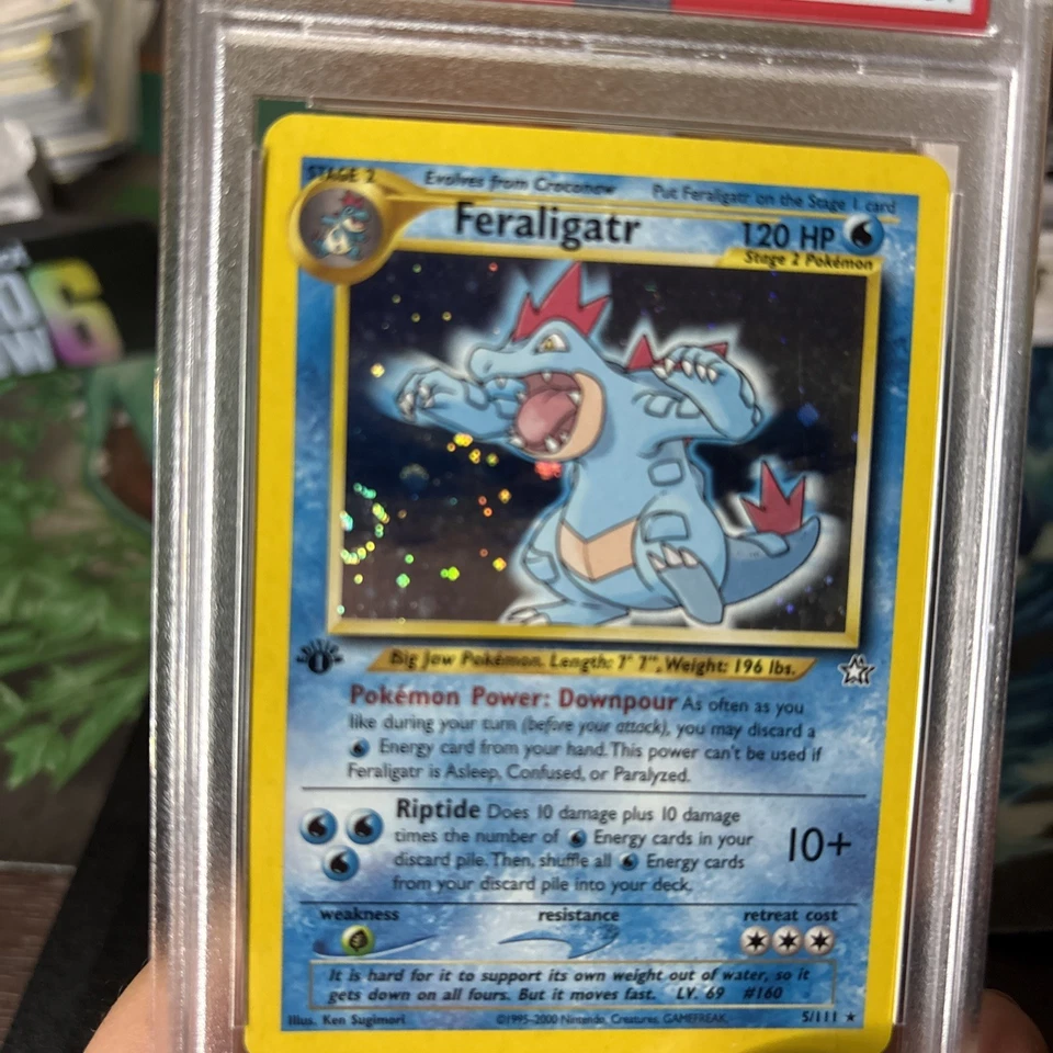 2000 Pokemon Neo Genesis Feraligatr Holo 1st Edition NM 5/111 PSA 7 FAT SWIRL!!! - Image 4 of 4
