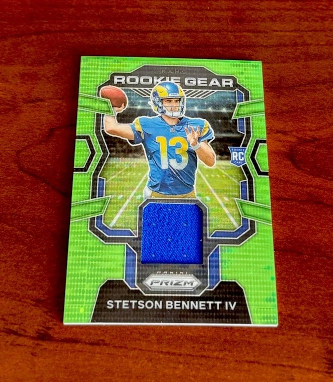 2023 Panini Prizm Rookie Gear Neon Green Pulsar Prizm Stetson Bennett IV Rookie
