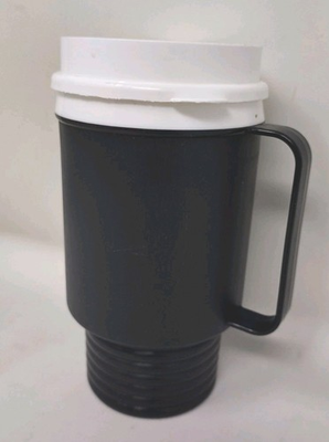 #ad Vintage Aladdin 12 oz Insulated Plastic Travel Coffee Mug Cup BLACK euc $19.99