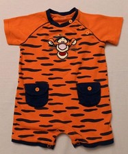 Vintage Disney Tigger Sweatshirt Romper Outfit One Piece 12 Months   GUC