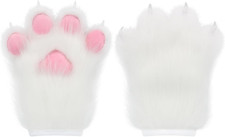 Furry Faux Fur Fox Cat Paws Gloves Animal Fursuit Mittens Halloween Christmas Co