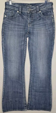 Silver Jeans Womens 28 Blue Suki Bootcut Curvy Low Rise Medium Wash Thick Stitch
