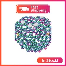 Beadsland Flat Back Crystal Rhinestones Round Gems for Nail Art and Craft Glue F