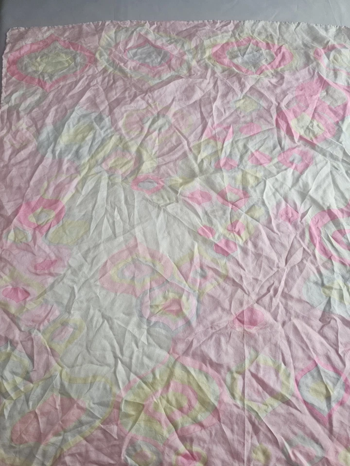 Bufanda Vintage Dessins Opera Paris Rosa Amarillo Cuadrada Art Deco 100% Seda 25x25 Foto 2 de 4