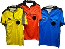 Soccer Ref Uniform Set NISOA Official Sports Size Small Orange Yellow Blue